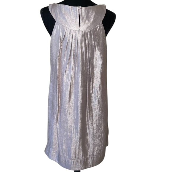 Alexia Admor Vintage Champagne Jeweled Collar Shift Dress Size Large - Picture 9 of 16